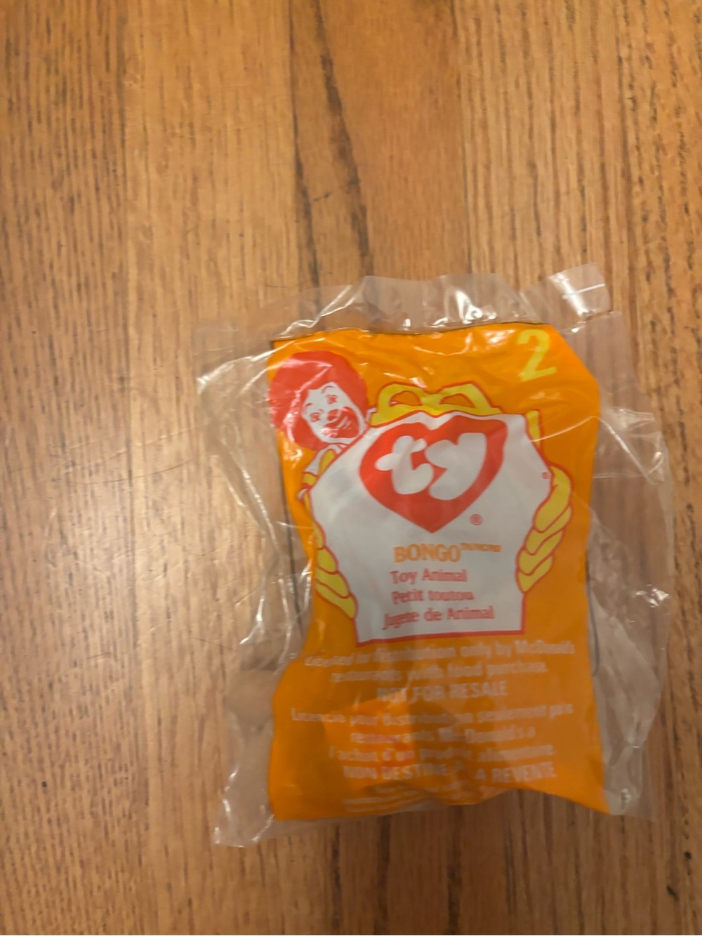 McDonald's 1998 Happy Meal Toy Ty Teenie Beanie Babies Bongo Monkey Animal NEW